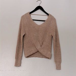 Francesca’s Cream Open-back Sweater